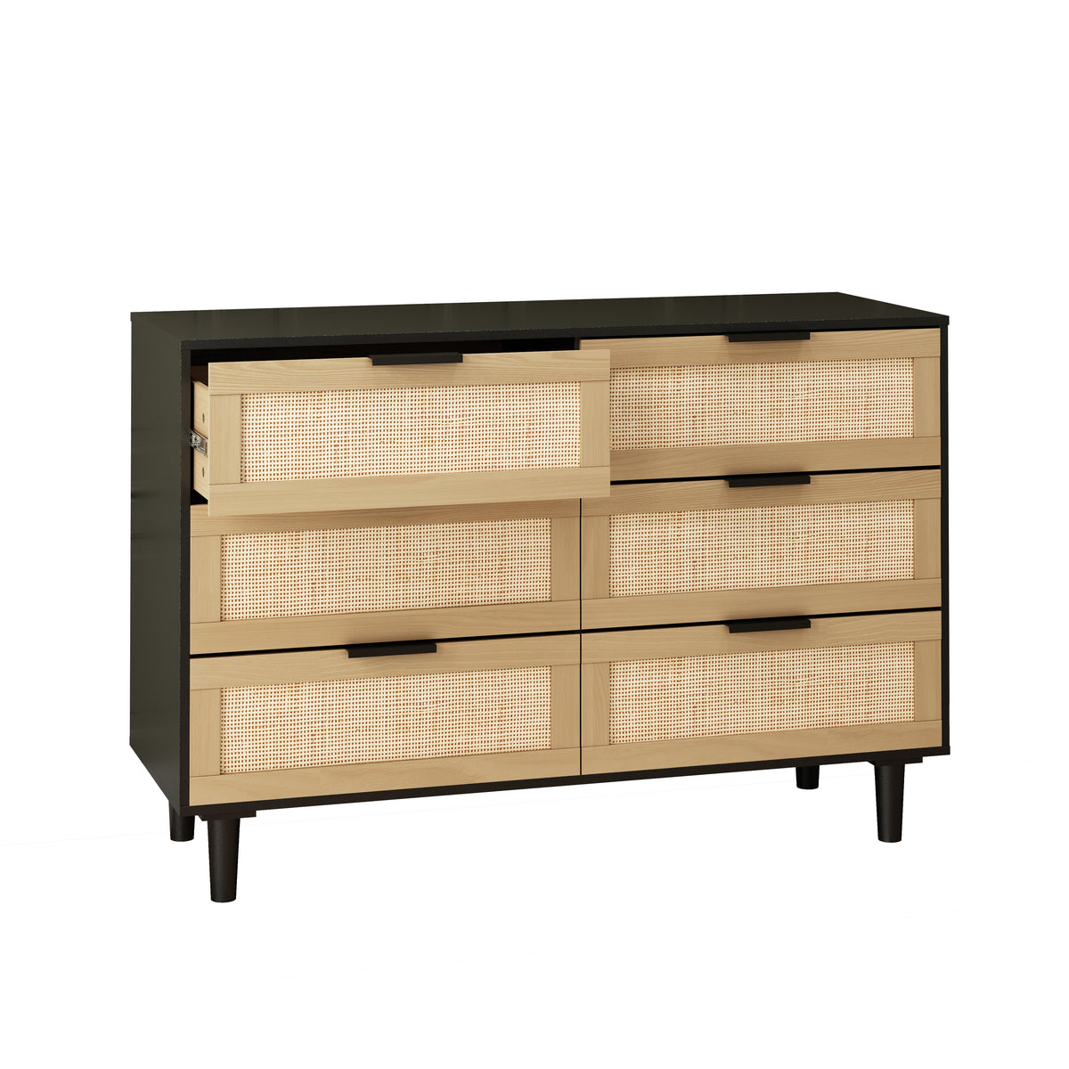 Rattan Dresser Black