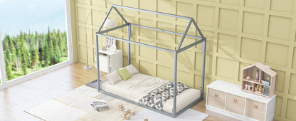 Metal House Twin Platform Bed – Black