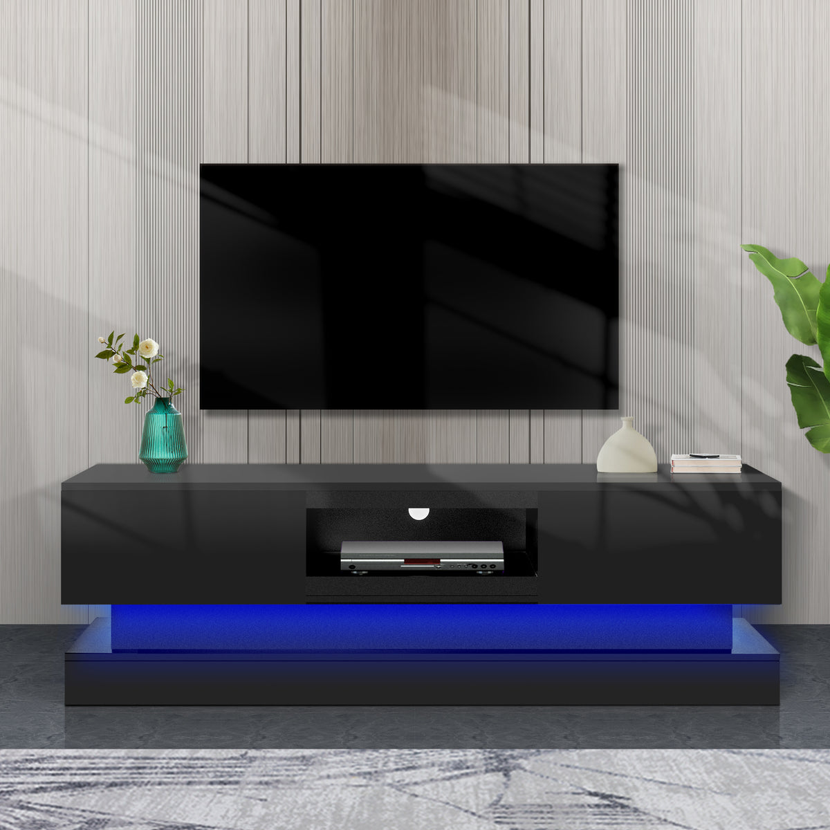 Black LED TV Stand High Gloss