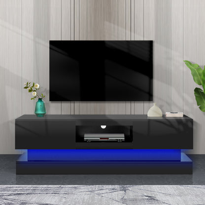 Black LED TV Stand High Gloss