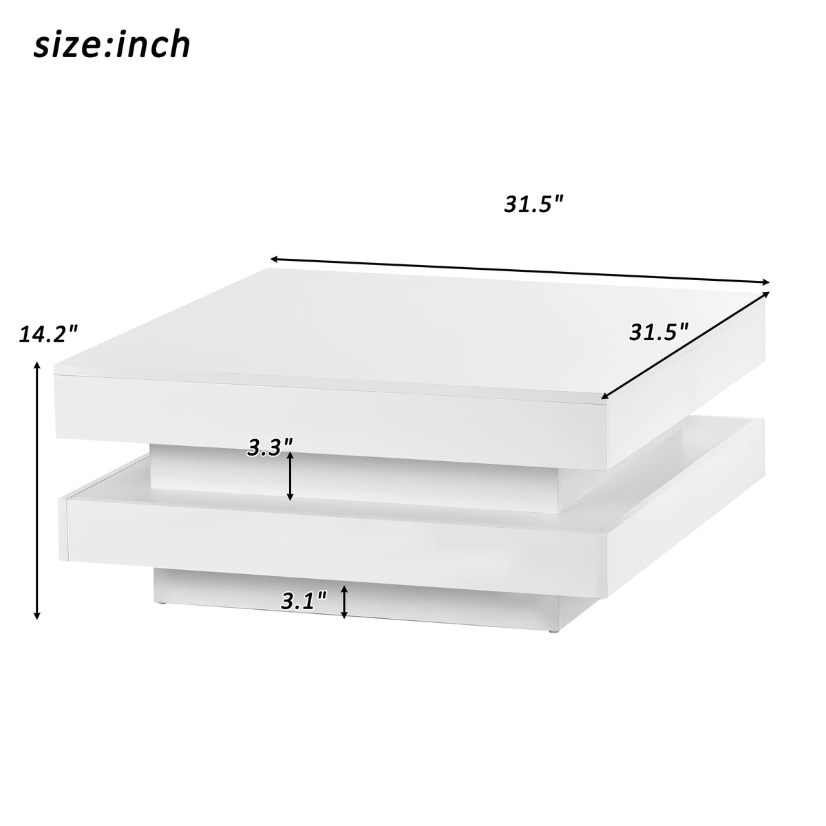 On-Trend White Gloss Coffee Table with LED Lights