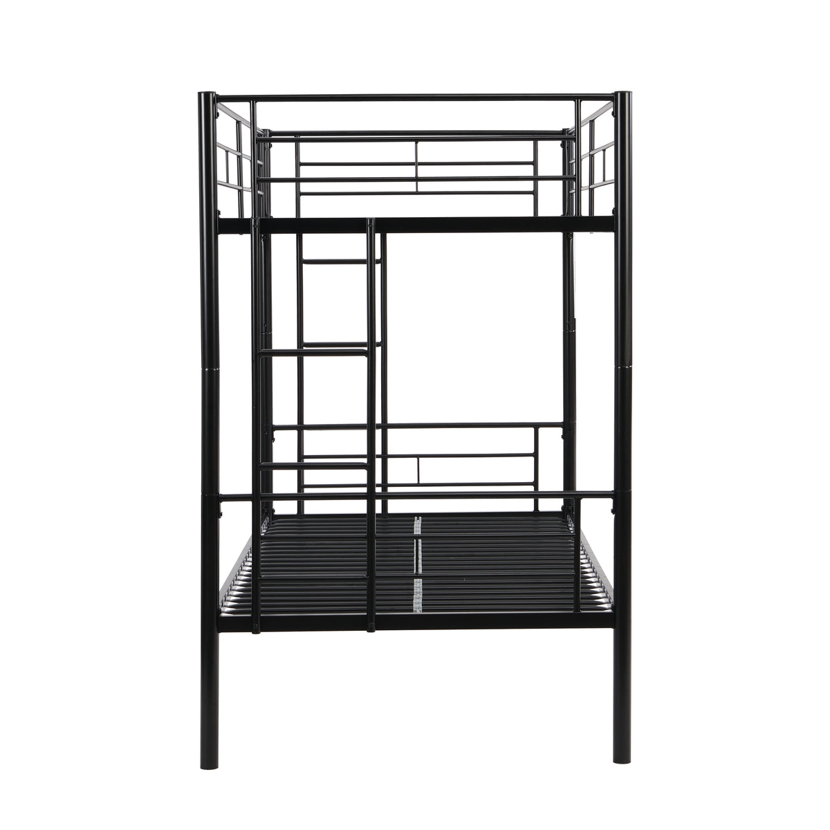 Full Metal Bunk Bed with Guardrails Black