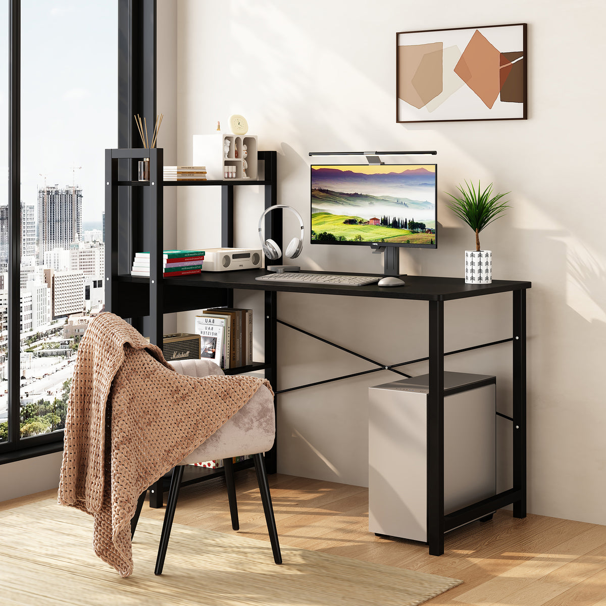 Steel Frame Study Desk – 4 Drawers