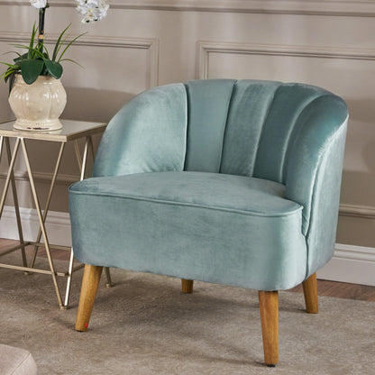 Velvet Accent Chair for Living Rooms Blue