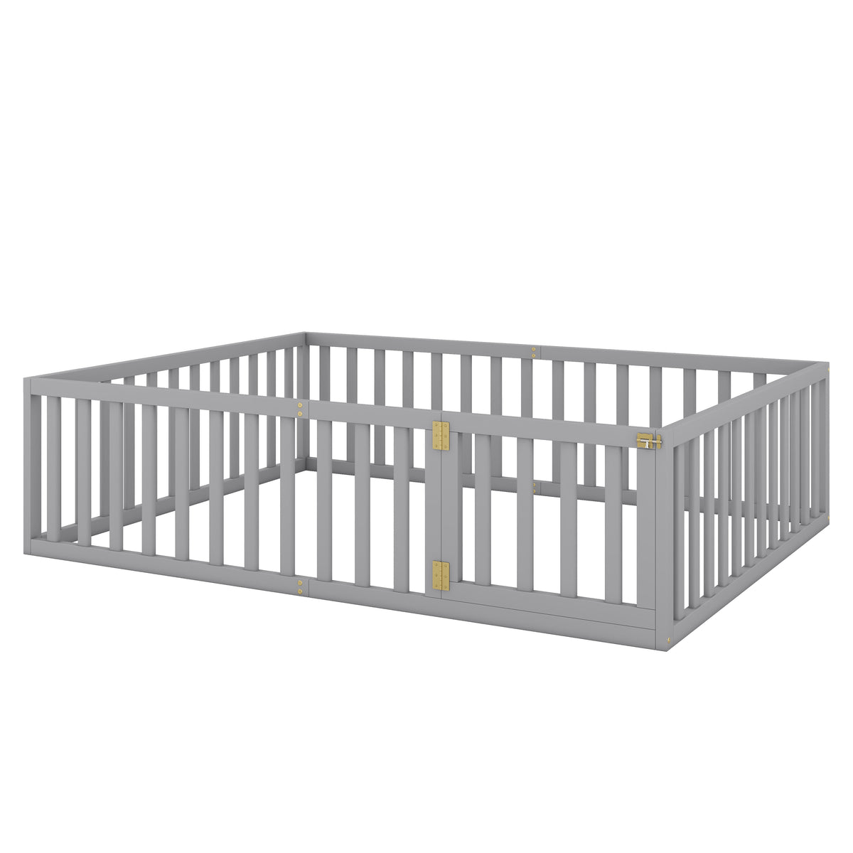 Queen Platform Bed Gray