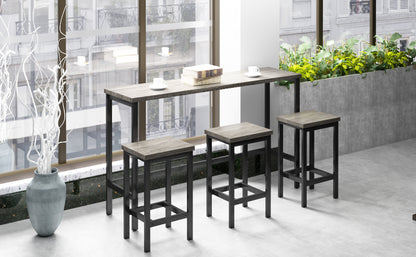 Counter Height Dining Table Set (4 pcs) – Gray Finish