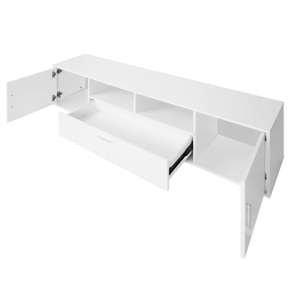 Modern LED TV Stand with Storage White