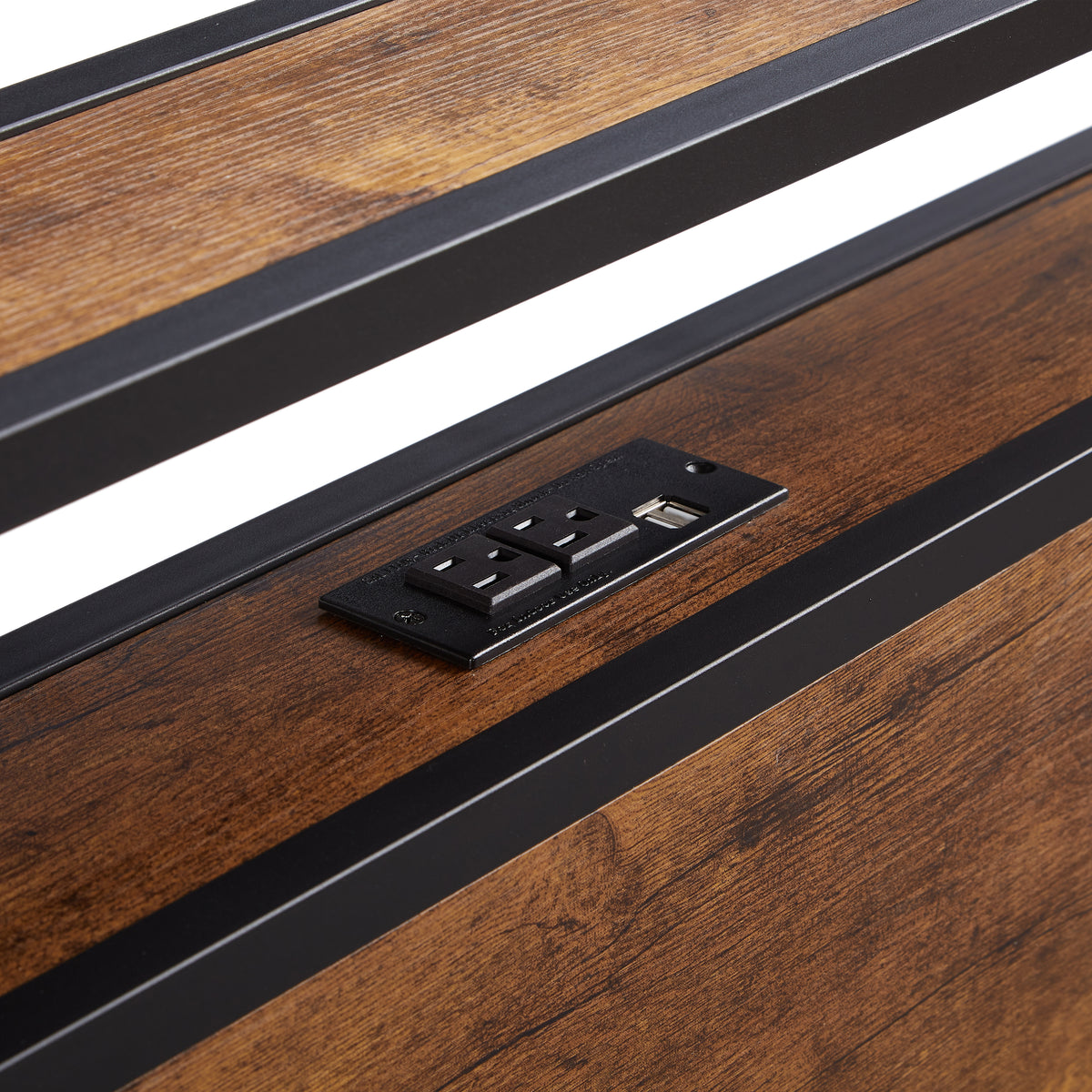 LED Platform Bed Wood Finish