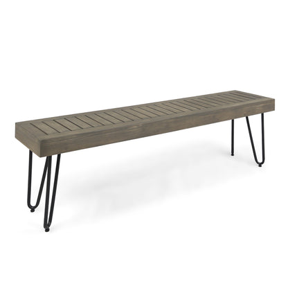 Jane Industrial Wood & Metal Bench