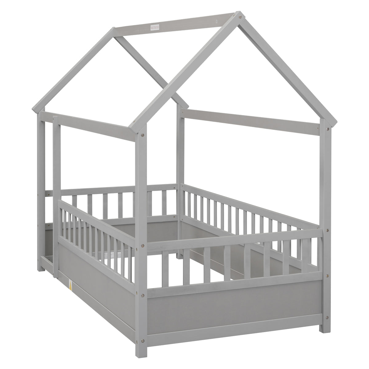 Twin Floor Bed Grey