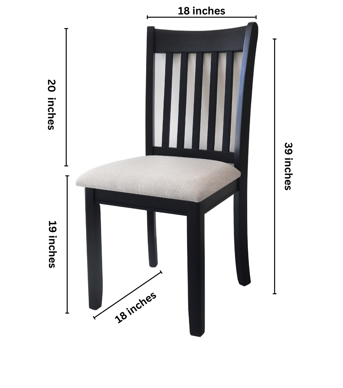 Upholstered Dining Chairs Set of 2 Black