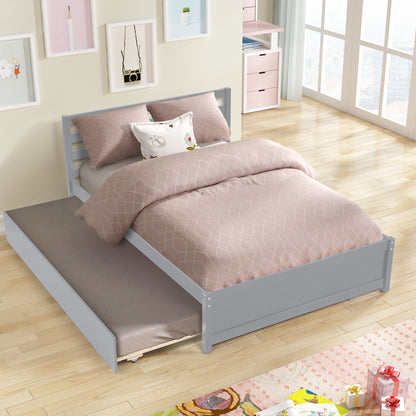 Full Platform Bed Gray