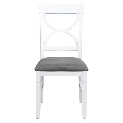 6-Piece Farmhouse Dining Set – Gray & White