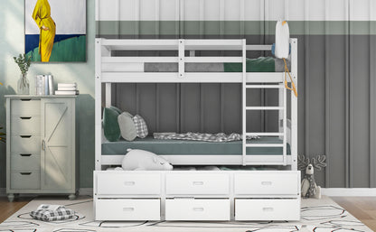 Twin Over Twin Bunk Bed White
