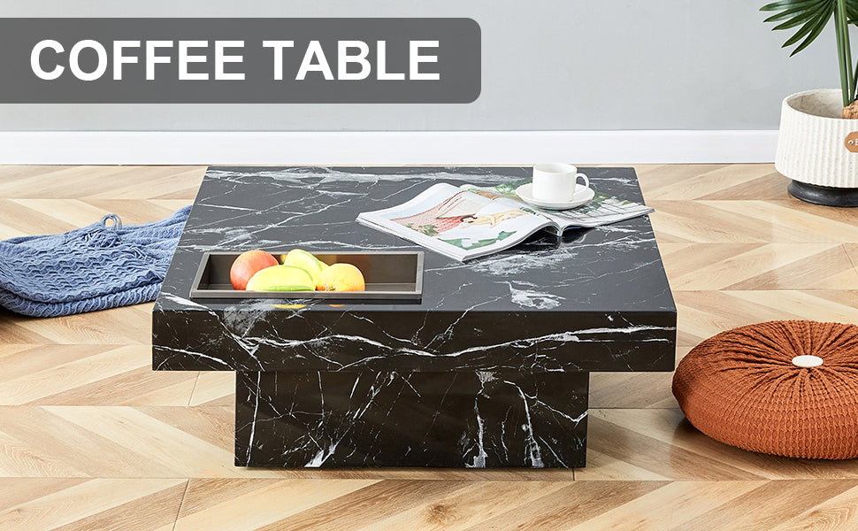 Black Pattern Modern Coffee Table
