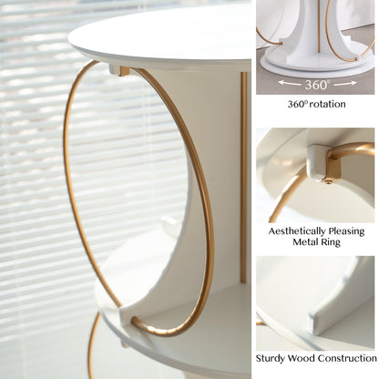 4-Layer Floor Display Shelf with 360° Rotation
