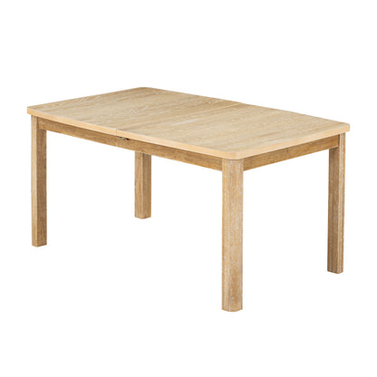 84” Expandable Dining Set – Natural Finish