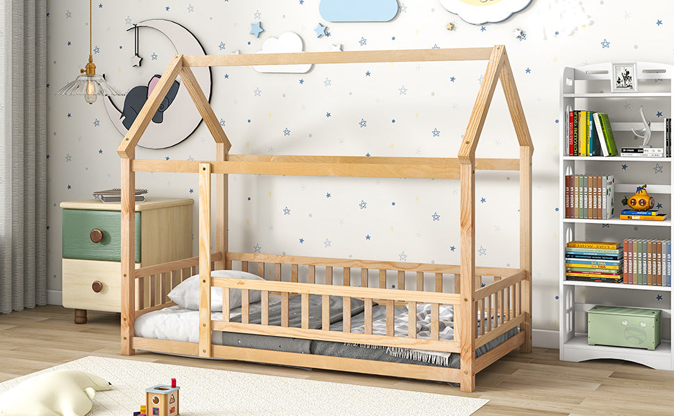 Twin Floor Bed White