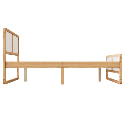 Queen Platform Bed Walnut White