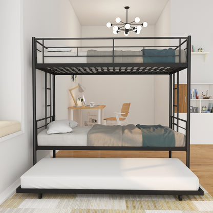 Twin Bunk Bed with Trundle Reinforced Frame