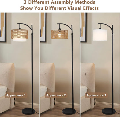Arc Floor Lamp with Remote 3-Color Light