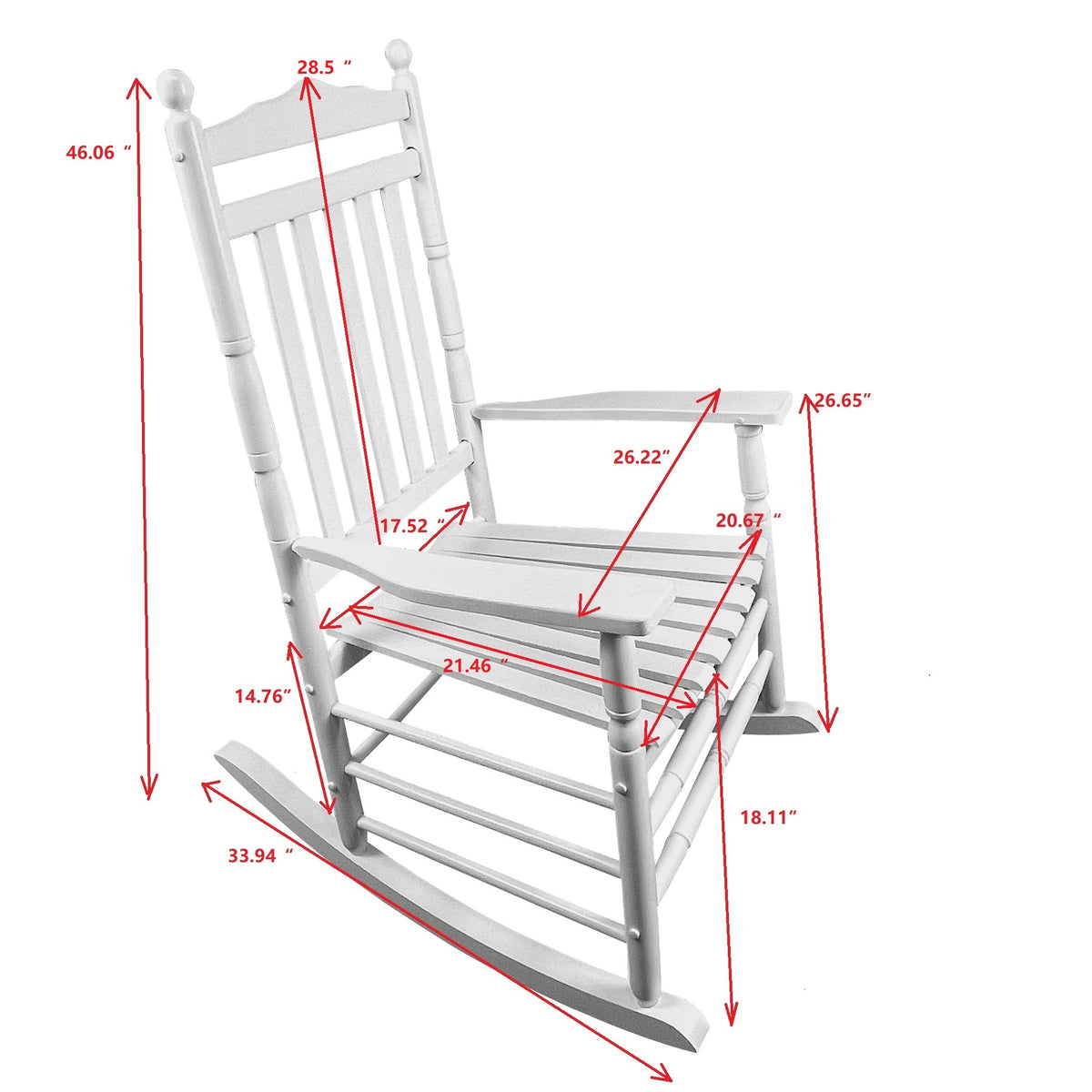 Classic White Porch Rocking Chair