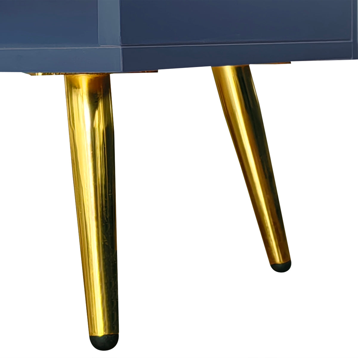 Modern Hidden Storage Bench Navy Upholstered Seat
