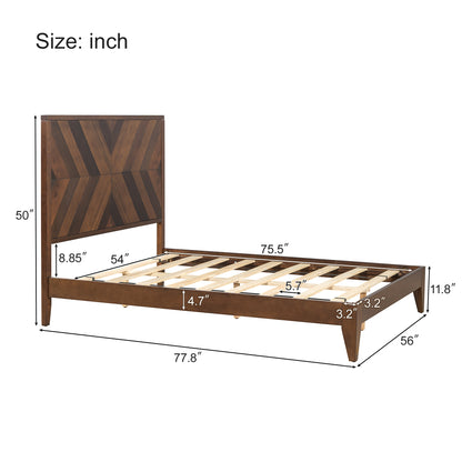 Mid-Century Platform Bed Walnut
