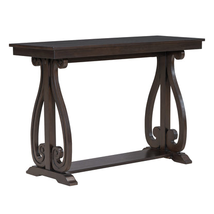Rustic 48” Wood Console Table – Espresso