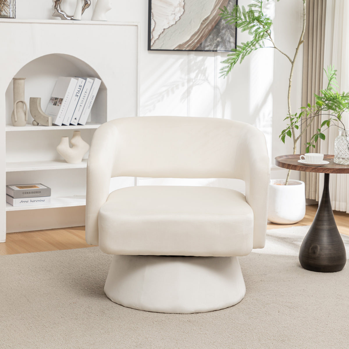 Velvet Swivel Club Chair