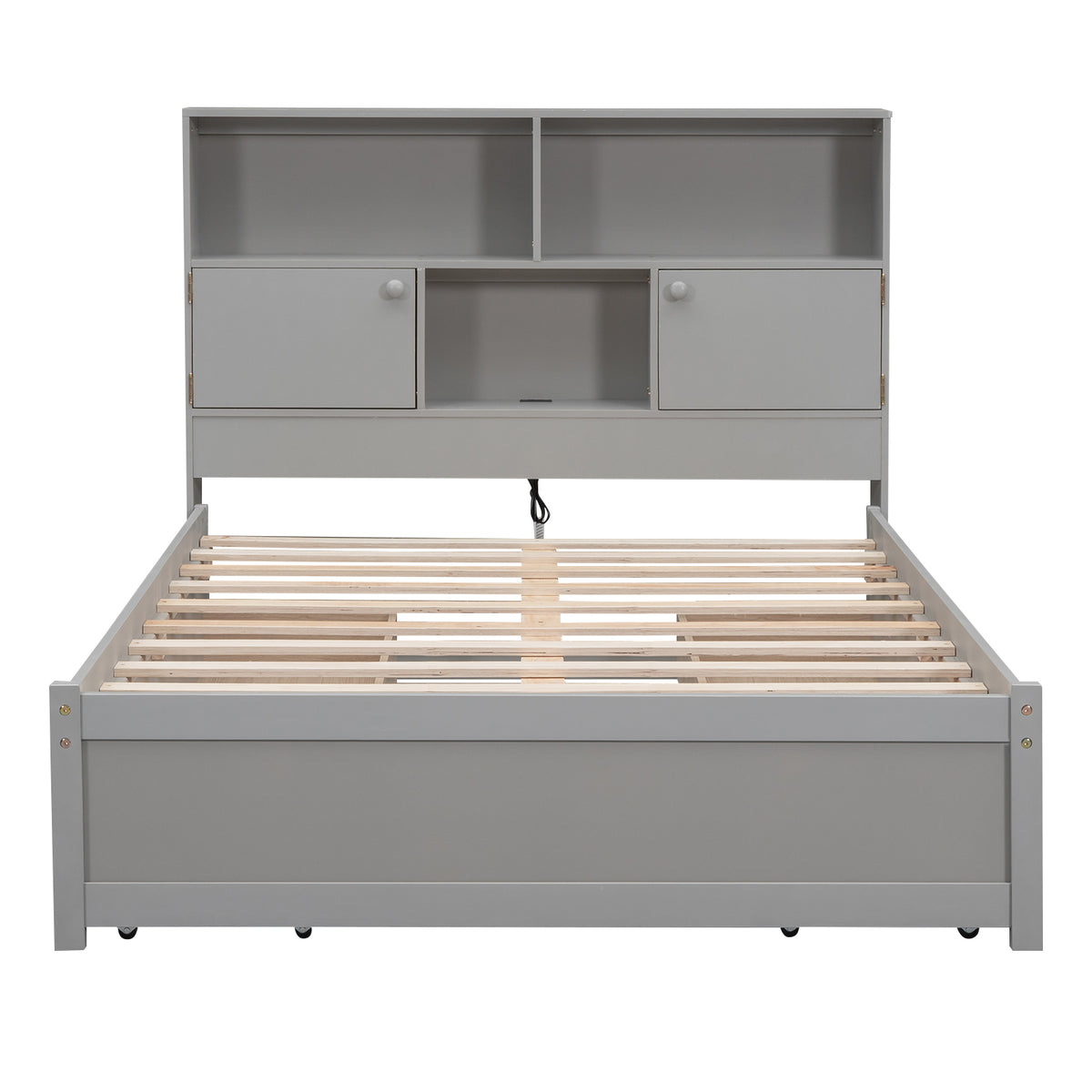 Full Platform Bed Gray