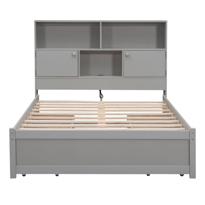 Full Platform Bed Gray
