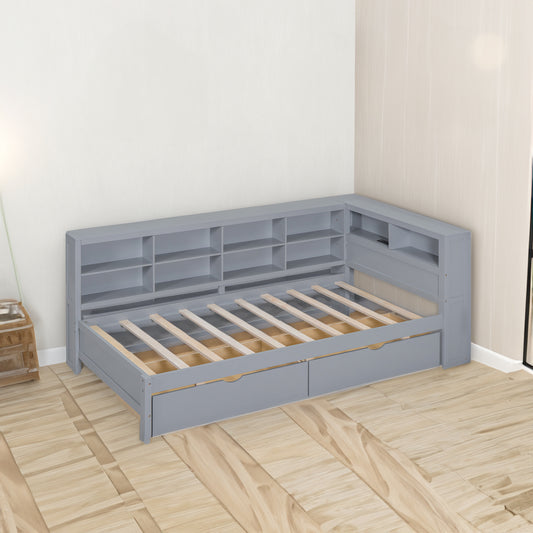 Wooden Twin Daybed Gray