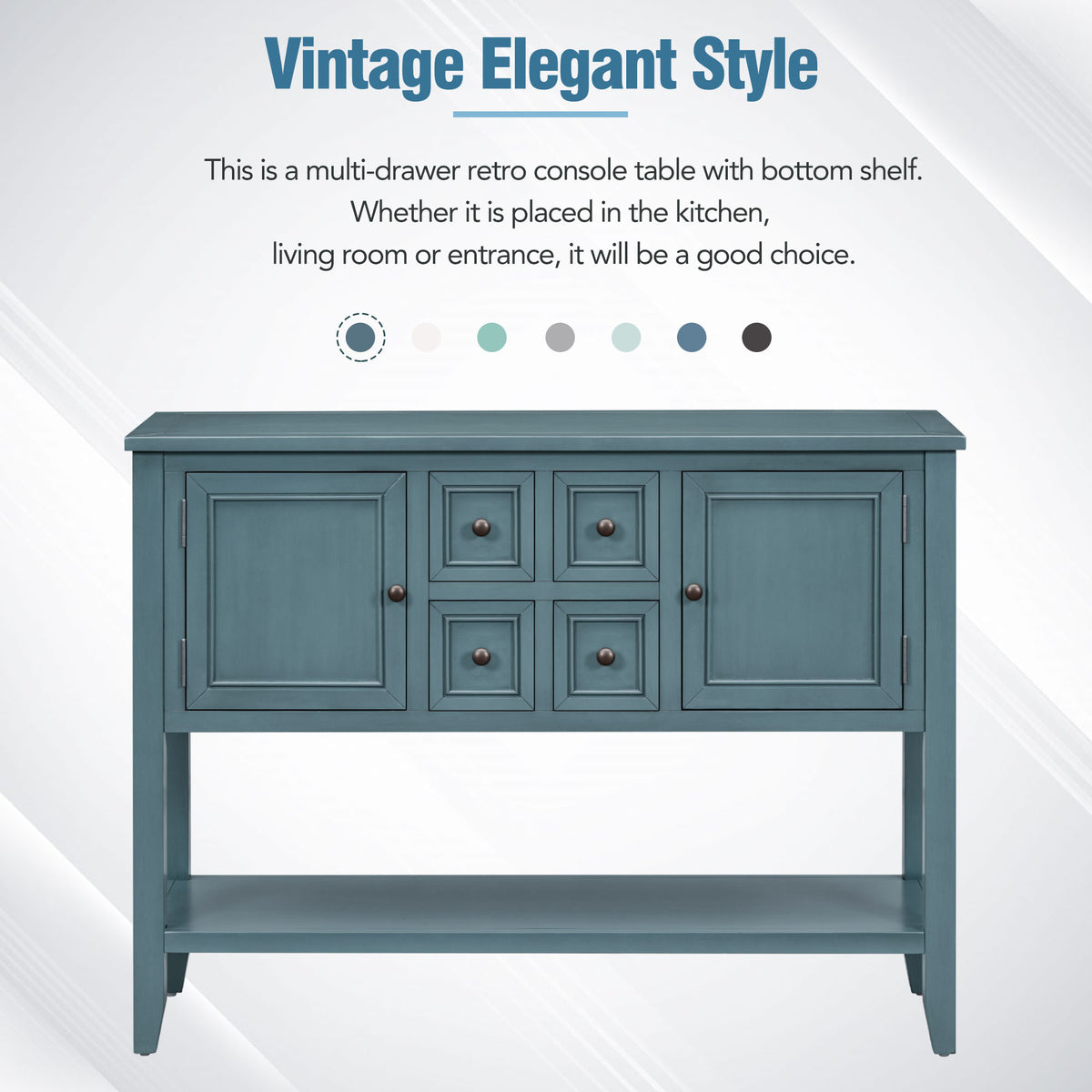Cambridge Retro Console Desk – 4 Drawers