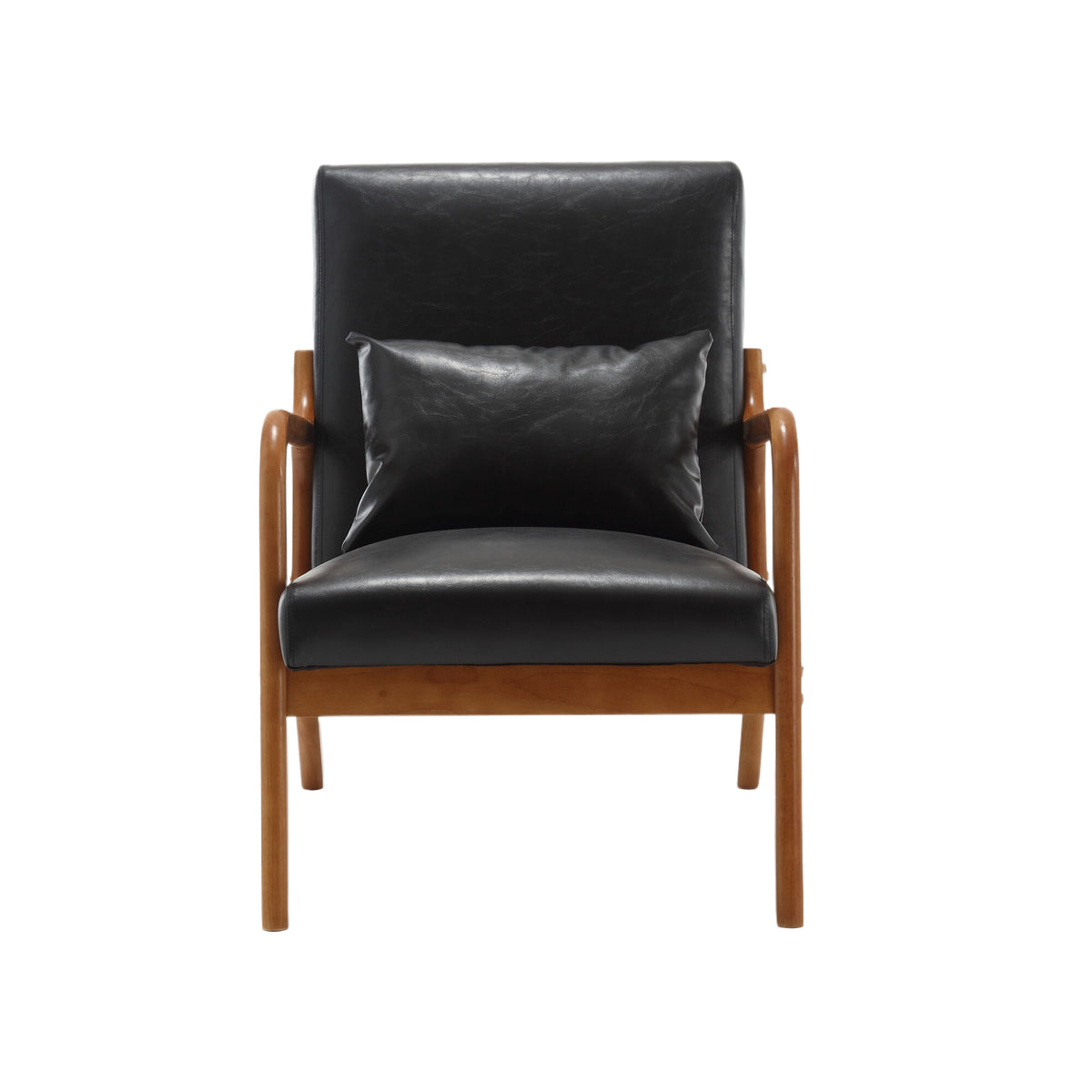 Modern Accent Chair with Pillow Black