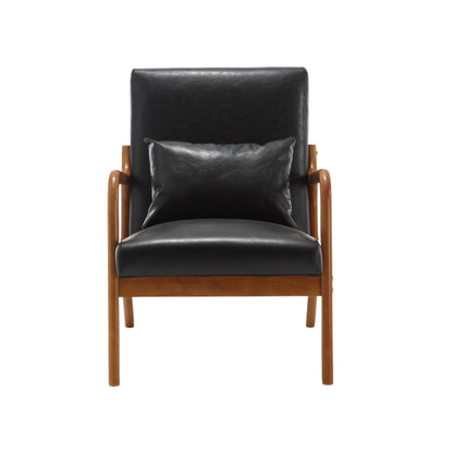 Modern Accent Chair with Pillow Black