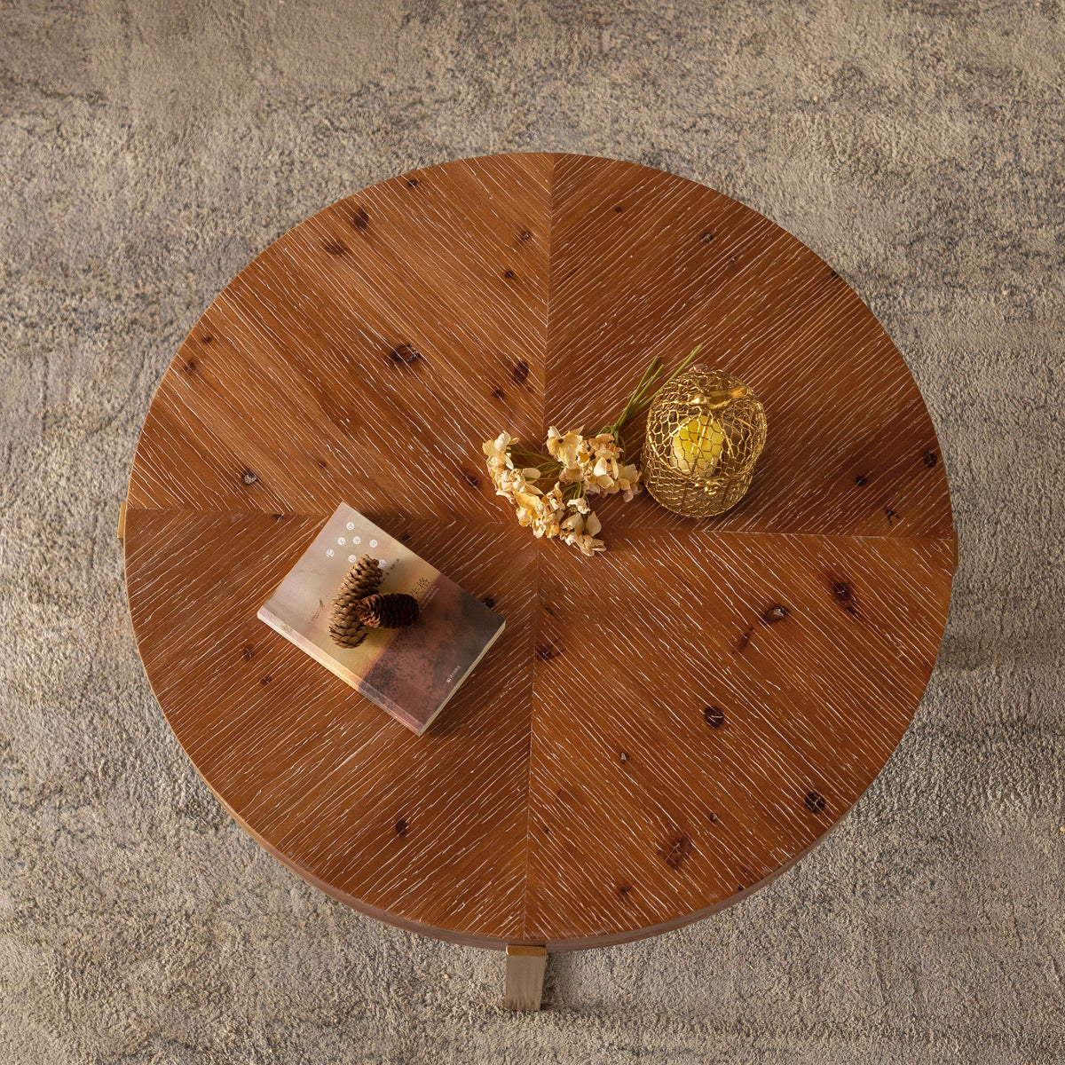 Retro Round Coffee Table Gold