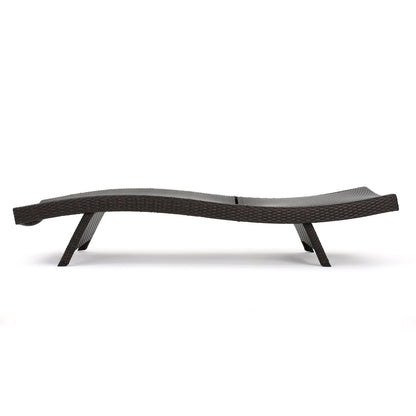 Wicker Chaise Lounge Chair Gray