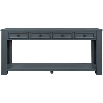 Console Table with Storage Drawers Navy