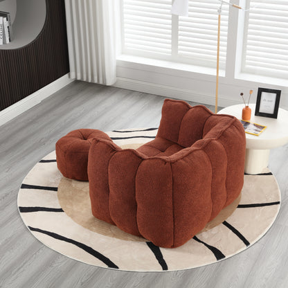 Bean Bag Chair with Footstool Gray