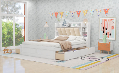 Wood Queen Platform Bed White