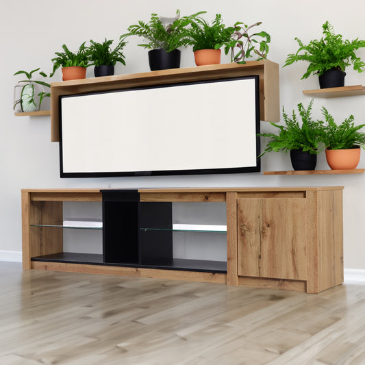 Modern LED TV Stand with Media Storage