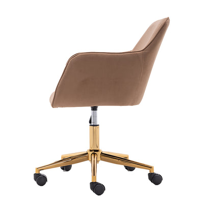 Velvet Executive Swivel Office Chair – Coffee Brown