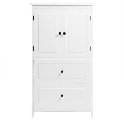 White Bathroom Storage Cabinet with Drawers