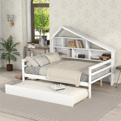 Full Platform Bed White
