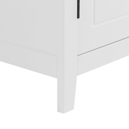 White Bathroom Floor Cabinet Adjustable Shelf