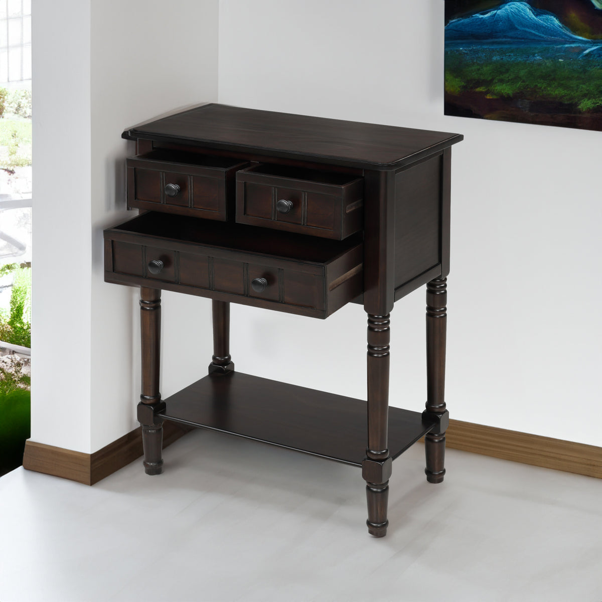 Console Table with Drawers Espresso