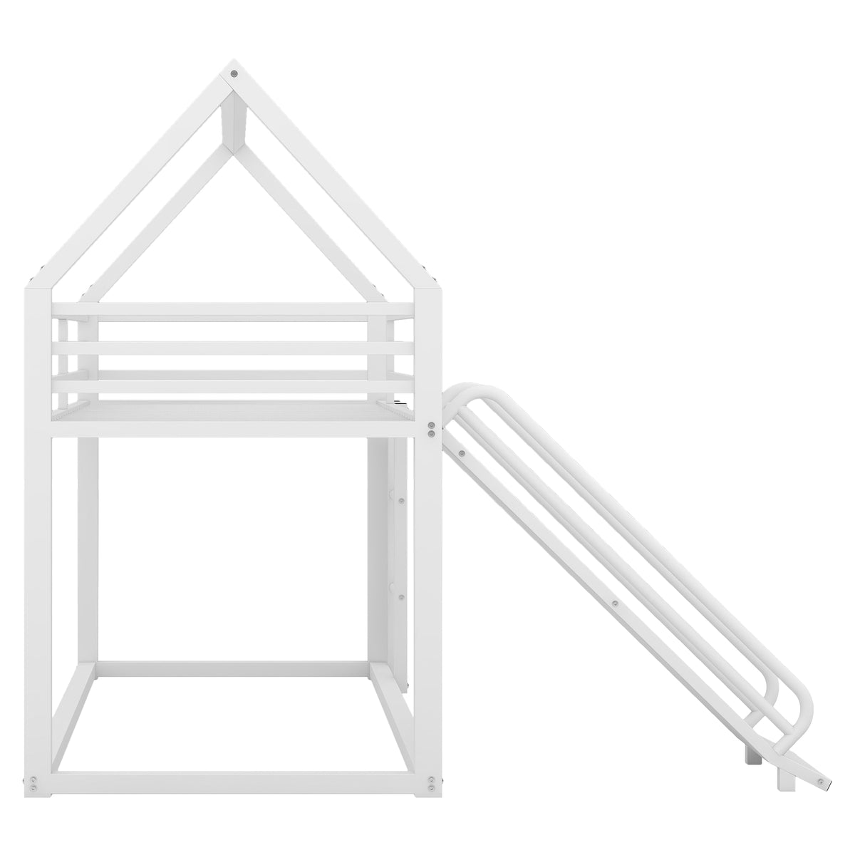 Twin House Bunk Bed White