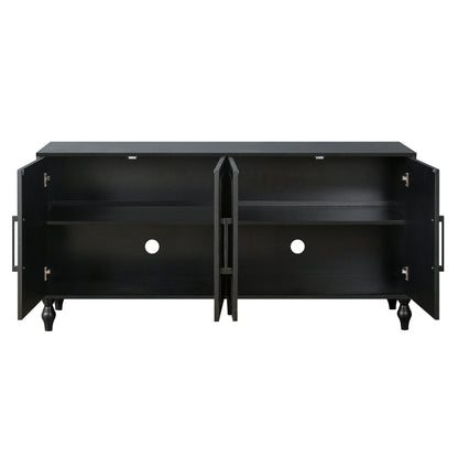 Carved Black Flower Door Storage Cabinet