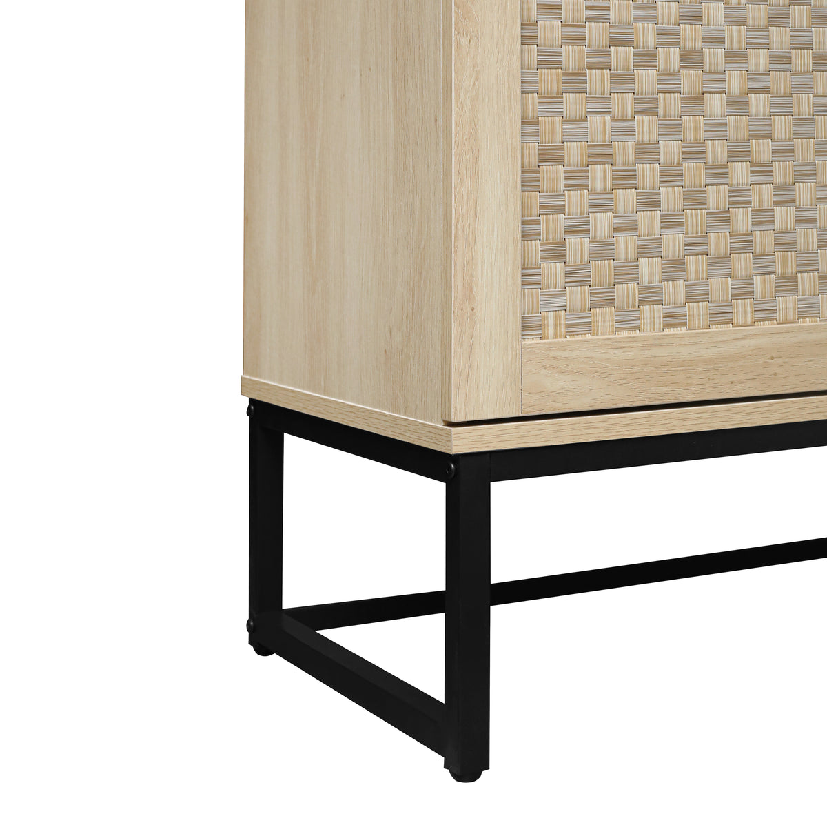 Rattan 4-Door Sideboard Natural